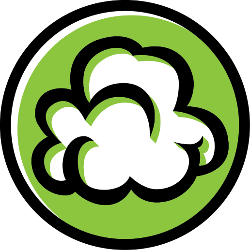 popcorn on lime green logo graphic
